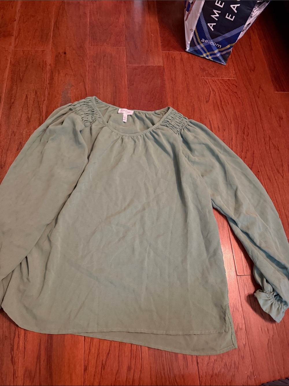 Jessica Simpson Sage Green Long Sleeve Blouse